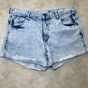 Angel Kiss Womens High-Rise Acid Wash Denim Short Shorts Size 13